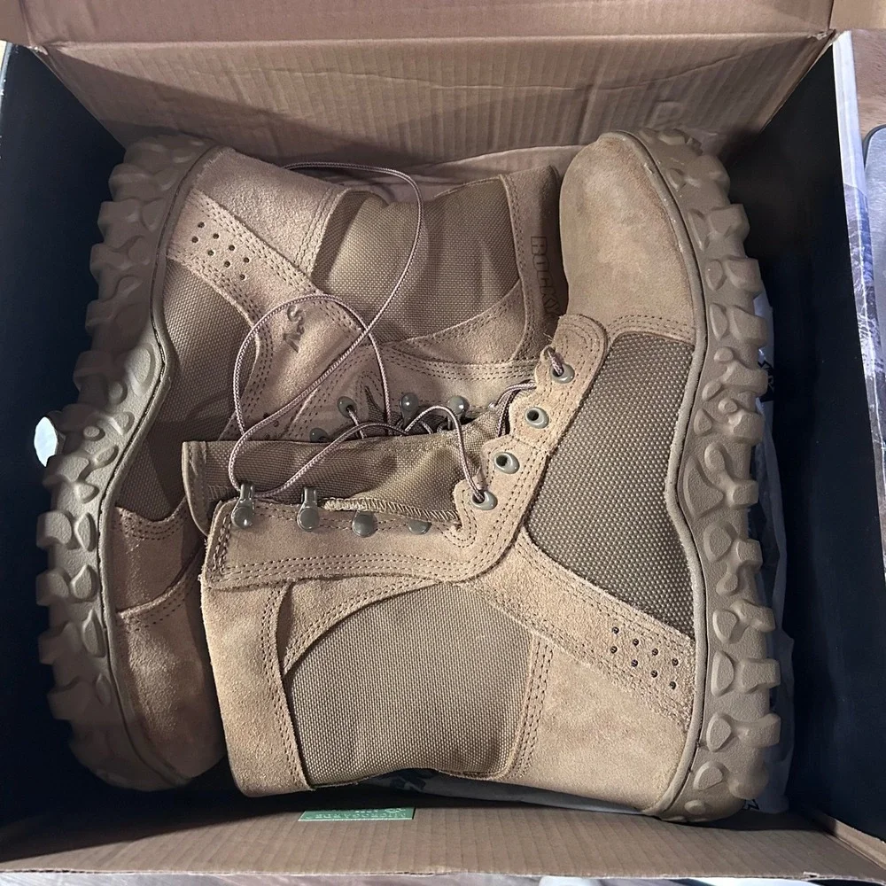 Rocky S2V Tactical Military Boots Mens 13 Brown Steel Toe ASTM‎ F2413 6104 New